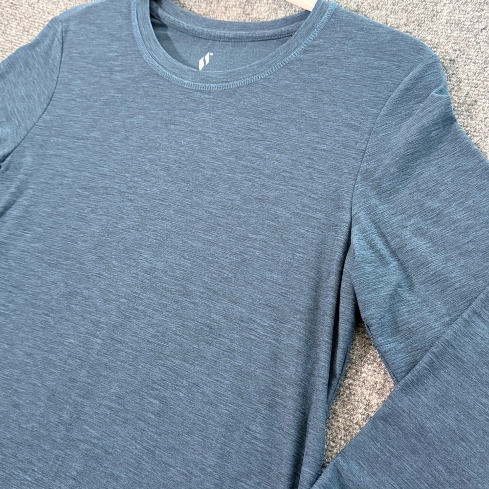Skechers Los Angeles Womens Small Long Sleeve Top Teal Green Blue WLT178C-CPJ